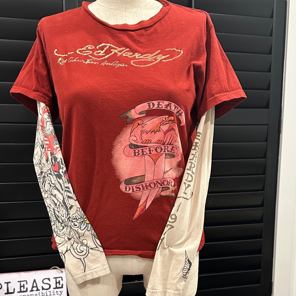 Ed Hardy Red Graphic Tee